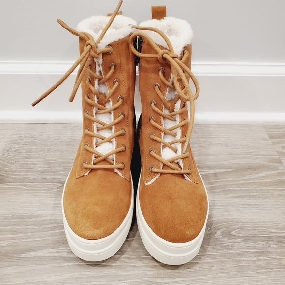 NEW J/SlidesTorrie Suede Faux Fur High-Top Sneakers Boots - Picture 2 of 5